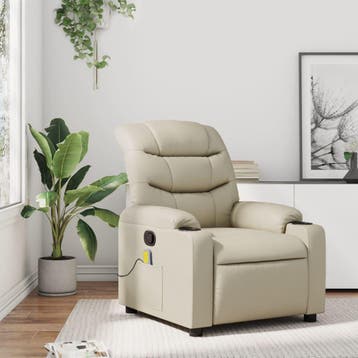 vidaXL Massagestoel van kunstleer in crèmekleur, Verzenden, Nieuw