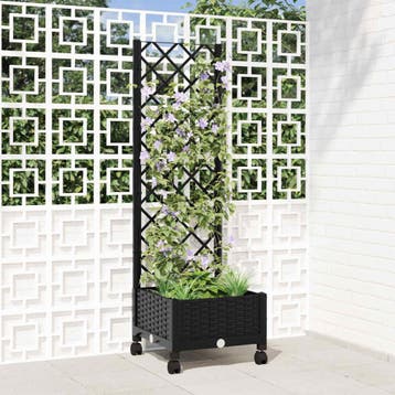 vidaXL Tuinsteker met schutting en wielen Zwart 40 x 40 x, Verzenden, Nieuw
