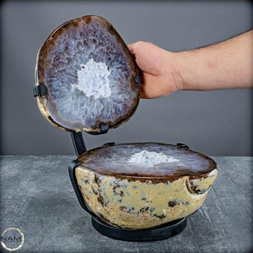 Achat-Drusen sieradenkistje – Exquisiet natuurkunstwerk met