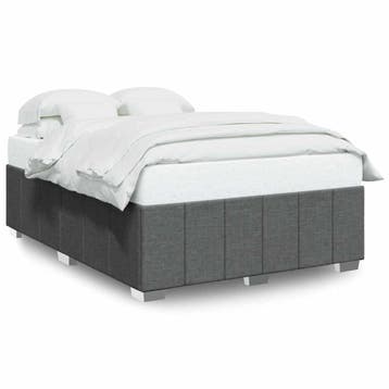 vidaXL Bedframe zonder matras stof donkergrijs 140x190 cm, Verzenden, Nieuw