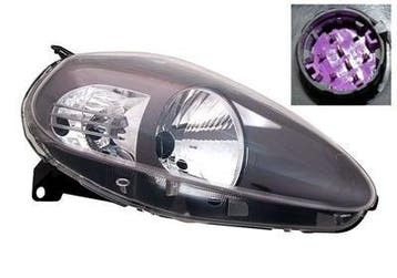 Fiat Grande Punto 2008-2012 Koplamp Zwart Rechts (Koplampen), Verzenden