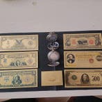 Themacollectie - Set van replica-bankbiljetten, verguld met