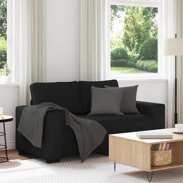 vidaXL 2-zitsbank / zetel 160x77x82 cm stof zwart, Huis en Inrichting, Verzenden, Nieuw