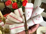 9 serviettes de lavabo de la fin du XIXe siècle - Textile -, Antiek en Kunst