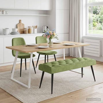 vidaXL Bank met knopen tufting Lichtgroen 110 x 40 x 46 cm, Verzenden, Nieuw