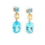 Zonder minimumprijs - Oorbellen Zilver - 17.62ct. tw. Topaas