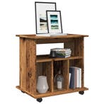 vidaXL Rolkast 60x45x60 cm bewerkt hout oud houtkleurig, Verzenden, Nieuw