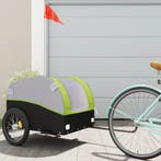 vidaXL Fietstrailer 45 kg ijzer zwart en groen, Verzenden, Nieuw