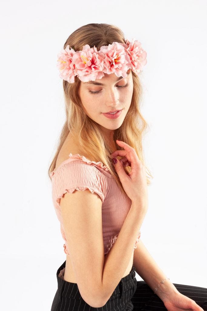 KIMU® Bloemenkrans Haar Hibiscus Lichtroze Hawaii Roze Bloem, Kleding | Dames, Carnavalskleding en Feestkleding, Nieuw, Ophalen of Verzenden