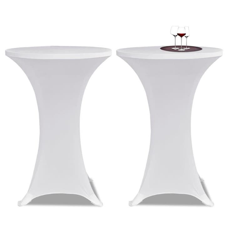 vidaXL Statafelhoes Stretch Ø80cm Wit (2 stuks), Jardin & Terrasse, Accessoires mobilier de jardin, Envoi