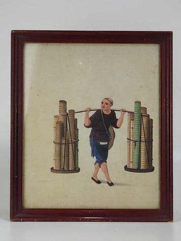 Pith Paper Painting in frame – Mat Seller - Highly skilled