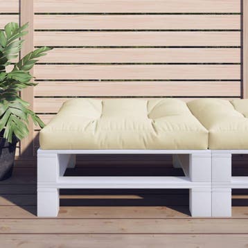 vidaXL Palletkussen 70x70x12 cm stof crèmekleurig, Verzenden, Nieuw