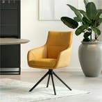 Leren draaibare eetkamerstoel Fancy Duo - Kenia Cognac en, Huis en Inrichting, Stoelen, Overige kleuren, Industrieel, Modern, Scandinavisch