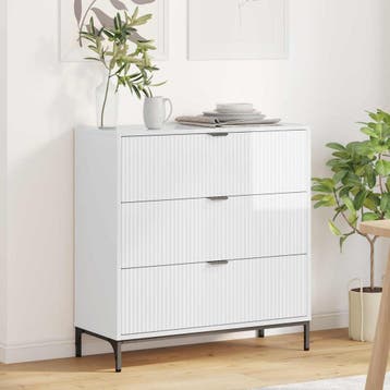 vidaXL Dressoir met lade Hoogglans wit 79,5 x 33 x 82 cm, Huis en Inrichting, Verzenden, Nieuw
