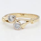 Ring - 18 karaat Geel goud, Witgoud Diamant (Natuurlijk) -, Nieuw