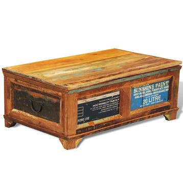 vidaXL Salontafel met opbergruimte vintage stijl gerecycled, Huis en Inrichting, Verzenden, Nieuw