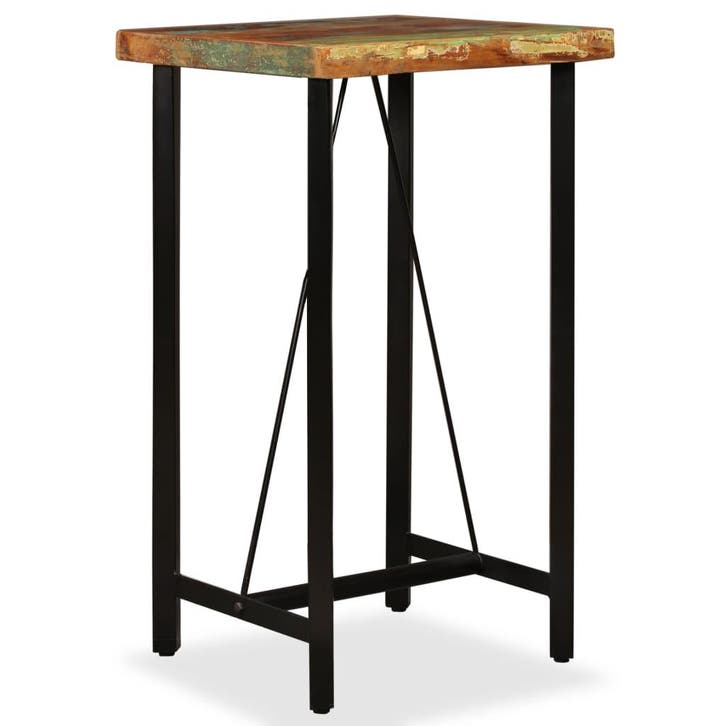 vidaXL Bartafel 60x60x107 cm massief gerecycled hout, Huis en Inrichting, Tafels | Eettafels, Nieuw, Verzenden