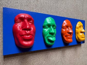 gregos - Colored moods on blue background, Antiek en Kunst