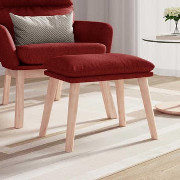 vidaXL Voetenbank 45x29,5x35 cm stof wijnrood, Verzenden, Nieuw