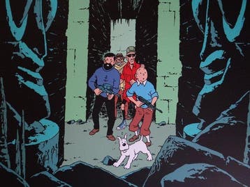 Hergé - 1 Silkscreen - Tintin - Vol 714 pour Sydney - Escale