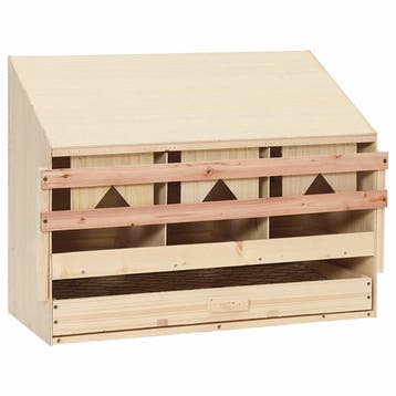 vidaXL Kippenlegkast 3 compartimenten 72x33x54 cm massief, Verzenden