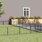 vidaXL Hondenkennel 90 m² staal zwart, Dieren en Toebehoren, Verzenden, Nieuw