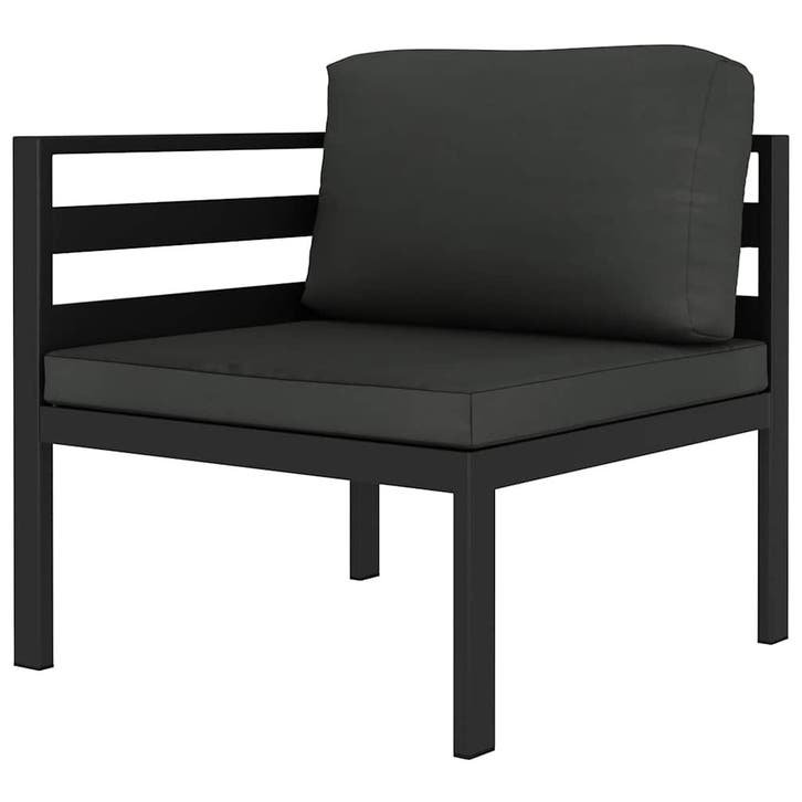 vidaXL Hoekbank sectioneel 1 st met kussens aluminium, Tuin en Terras, Tuinsets en Loungesets, Nieuw, Verzenden