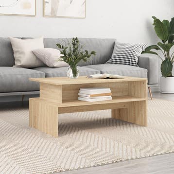 vidaXL Salontafel 90x55x42,5 cm bewerkt hout sonoma, Verzenden, Nieuw