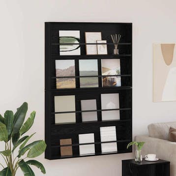 vidaXL Tijdschriftenrek 2 st Zwart Eiken 100 x 12 x 70 cm, Verzenden
