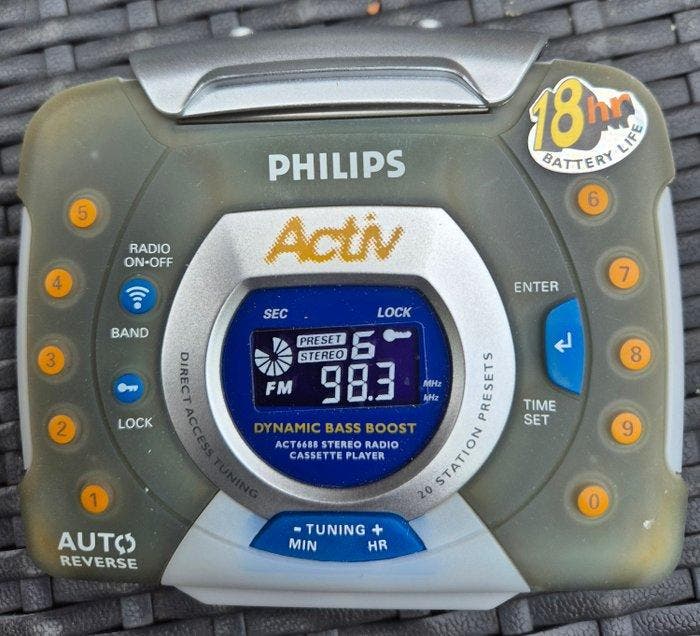 Philips - ACT6688 Draagbare cassettespeler, Audio, Tv en Foto, Radio's