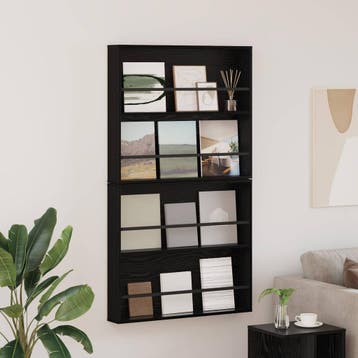vidaXL Tijdschriftenrek 2 st Zwart Eiken 80 x 12 x 70 cm, Verzenden