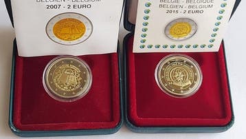 België. 2 Euro 2007/2015 Treaty of Rome + European Year