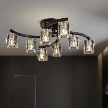 Sputnik Plafondlamp Goud/Zwart | Tweede kansje, OP = OP, Huis en Inrichting, Lampen | Plafondlampen, Verzenden, Zo goed als nieuw
