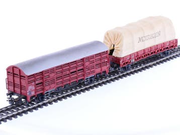 Schaal H0 Märklin 4475 4629 DB huifwagen en veewagen #1325, Gebruikt, Overige typen, Ophalen of Verzenden, Analoog