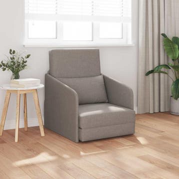 vidaXL Slaapbank / zetel Taupe 65 x 80 x 83 cm Stof, Huis en Inrichting, Zetels | Zetels, Verzenden, Nieuw