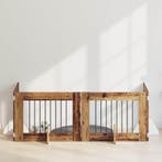 vidaXL Hondenhek met standaarden 4 pcs Oud hout 80 x 60 cm, Verzenden