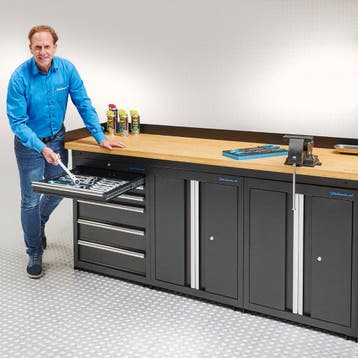 Datona Werkbank PRO eiken - 6 lades - 2 opbergkasten - 200, Ophalen of Verzenden