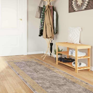 vidaXL Tapijt Runner MARSA Grijs en Goud 80 x 450 cm, Verzenden