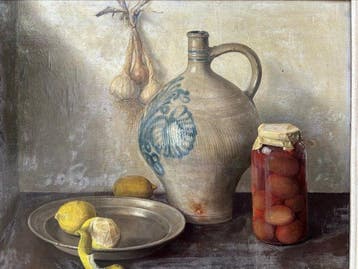Adrianus van derMeijde (1896 - 1988) - Stilleven met kruik ,