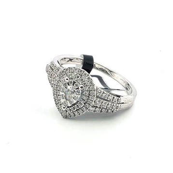 Bague Argent - 0.80ct. tw. Diamant (Naturelle) - Diamant