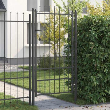 vidaXL Hekpoort ASTEN 100 x 175 cm Metaal Zwart, Tuin en Terras, Tuinpoorten, Verzenden, Nieuw