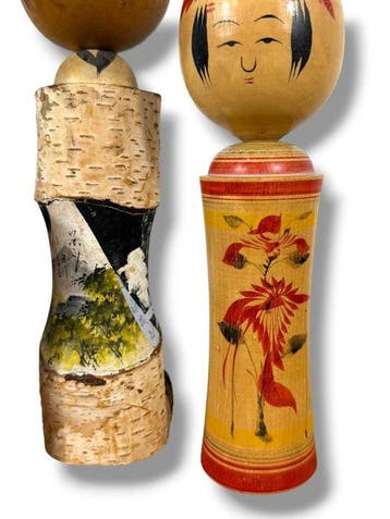 Set van 3 kokeshi - Hout - Sakurai Shoji et Kawamura Shoji -