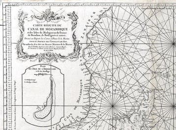 Afrika - Madagaskar, Mozambique; Bellin - Carte réduite du