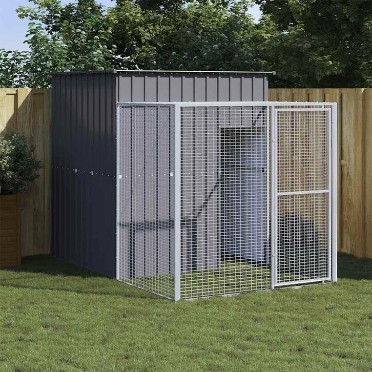 vidaXL Kippenhok met ren 165x251x181 cm gegalvaniseerd staal, Animaux & Accessoires, Rongeurs & Lapins | Cages & Clapiers, Envoi