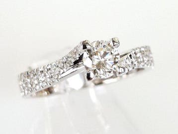 Bague de fiançailles - 18 carats Or blanc - 0.73ct. tw., Bijoux, Sacs & Beauté