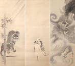 Hanging Scroll (Kakejiku) - Dragon, Bodhidharma, and Tiger -