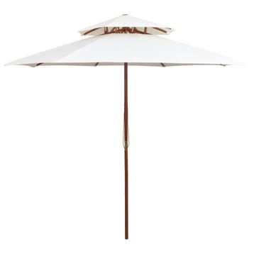vidaXL Dubbeldekker parasol 270x270 cm houten paal crèmewit, Verzenden