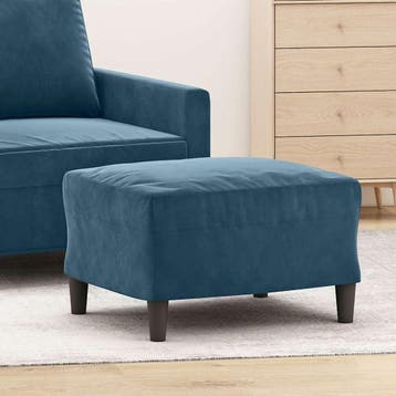 vidaXL Voetenbank 60x50x41 cm fluweel blauw, Verzenden, Nieuw