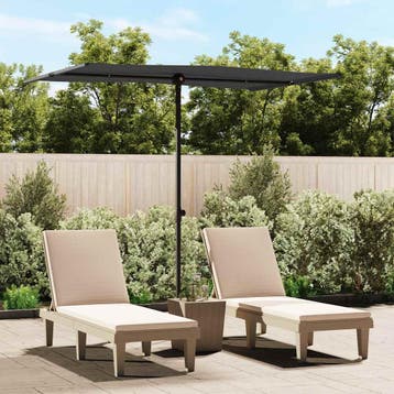 vidaXL Parasol met aluminium paal 2x1,5 m zwart, Verzenden, Nieuw