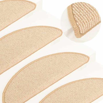 vidaXL Trapmatten 15 st 56x17x3 cm Crème Halfrond, Verzenden